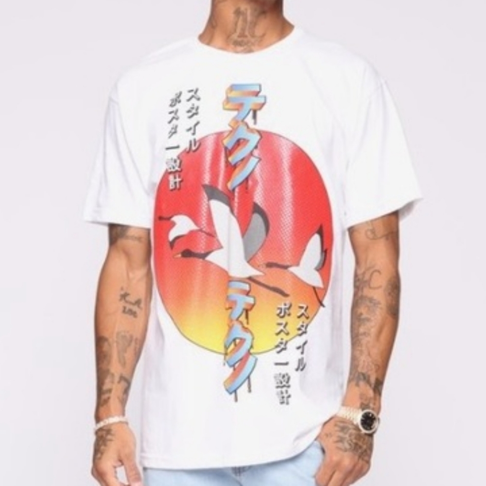 Ukiyo-e style Crane graphic tee